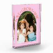 Love Grows Here Modern Arch Orange Pink フォトブロック (左)