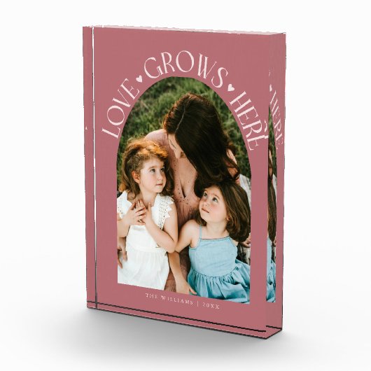 Love Grows Here Modern Arch Pink フォトブロック (右)