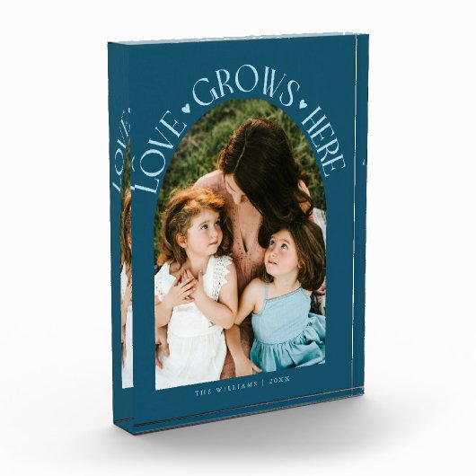 Love Grows Here Modern Arch Teal フォトブロック (左)