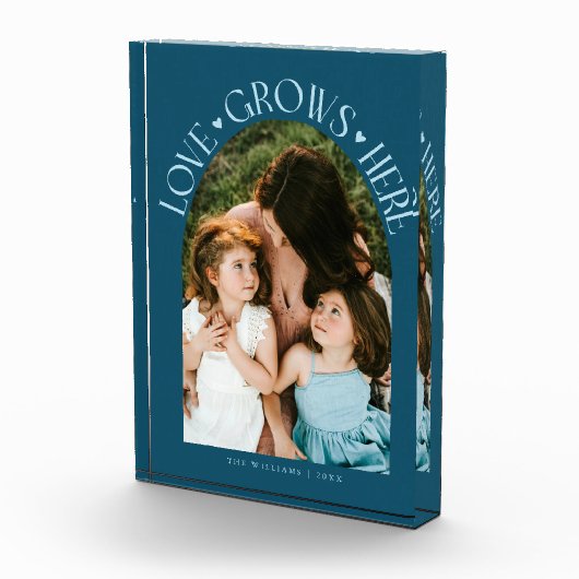 Love Grows Here Modern Arch Teal フォトブロック (右)