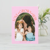 Love Grows Here Orange Pink Arch Valentines Day シーズンカード (スタンド正面)
