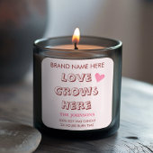 Love Grows Here | Valentine's Day Candle Labels スクエアシール