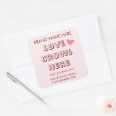 Love Grows Here | Valentine's Day Candle Labels  スクエアシール (封筒)