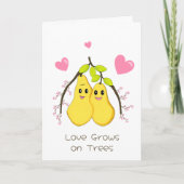 Love Grows on Trees – Cute Pear Couple Valentine’s シーズンカード (正面)