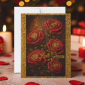 Love Grows Romantic Red Rose Gold Gears シーズンカード