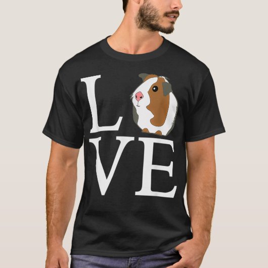 LOVE Guinea Pig Cute Gerbil Tシャツ (正面)