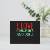 Love Gymnastics And Dogs Gymnast Gymnastic Lover G ポストカード (スタンド正面)