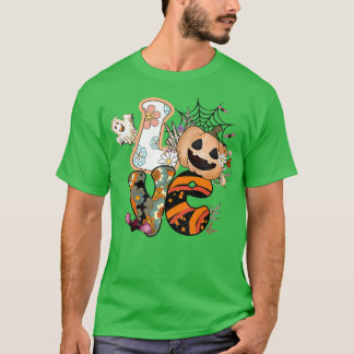 Love Halloween, Cute Graphic Tee, Retro Pumpkin Gh Tシャツ