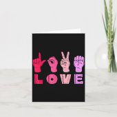 Love Hand Sign Language Asl Valentines Day Men Wom カード (正面)
