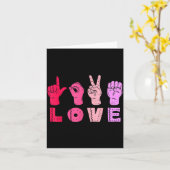 Love Hand Sign Language Asl Valentines Day Men Wom カード (黄色い花)