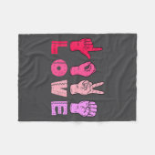Love Hand Sign Language Asl Valentines Day Men Wom フリースブランケット (正面(横))