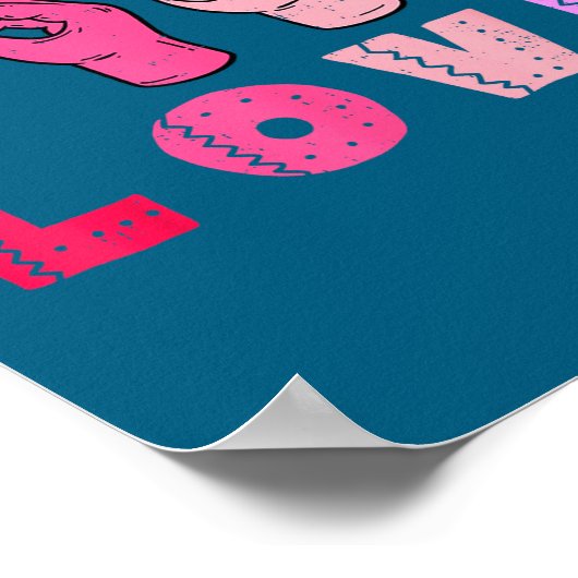 Love Hand Sign Language Asl Valentines Day Men Wom ポスター (角)