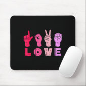 Love Hand Sign Language Asl Valentines Day Men Wom マウスパッド (マウス)