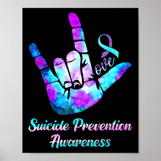 Love Hand Sign Suicide Prevention Awareness Week S ポスター (正面)