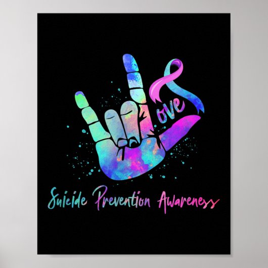 Love Hand Sign Suicide Prevention Awareness Week S ポスター (正面)