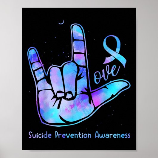 Love Hand Sign Suicide Prevention Awareness Week S ポスター (正面)