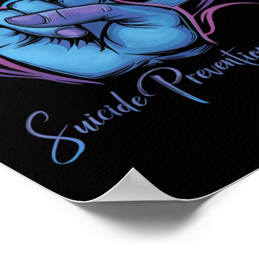 Love Hand Sign Suicide Prevention Awareness Week S ポスター (角)