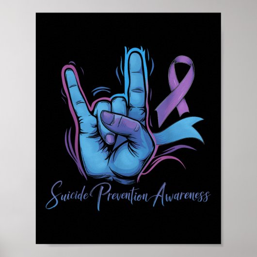 Love Hand Sign Suicide Prevention Awareness Week S ポスター (正面)