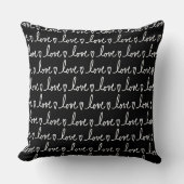 Love Handwritten Valentine's Throw Pillow クッション (正面)