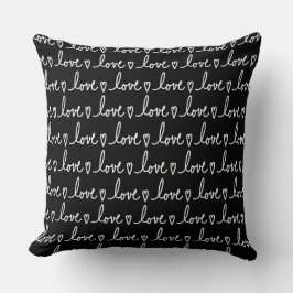 Love Handwritten Valentine's Throw Pillow クッション