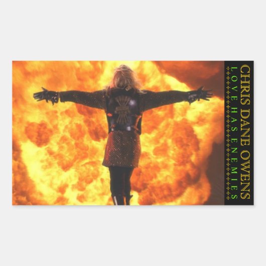 Love Has Enemies - FLAMEステッカー 長方形シール (正面)