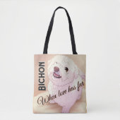 Love has Fur Bichon Tote トートバッグ (正面)