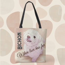 Love has Fur Bichon Tote トートバッグ
