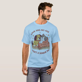 Love Has No Age –Adopt a Senior Pet Cartoon Design Tシャツ