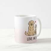Love Has Paws | おしゃれな犬と猫のイラスト コーヒーマグカップ (正面右)