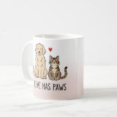 Love Has Paws | おしゃれな犬と猫のイラスト コーヒーマグカップ (正面左)