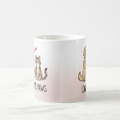 Love Has Paws | おしゃれな犬と猫のイラスト コーヒーマグカップ (中央)