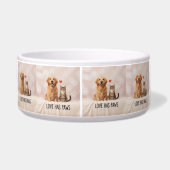 Love Has Paws | Custom Ceramic Pet Bowl with Dog a ボウル (正面)