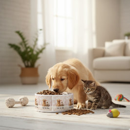 Love Has Paws | Custom Ceramic Pet Bowl with Dog a ボウル