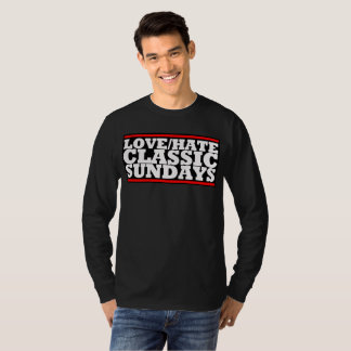 LOVE/HATE -クラシックな日曜日の基本的な長袖のティー Tシャツ