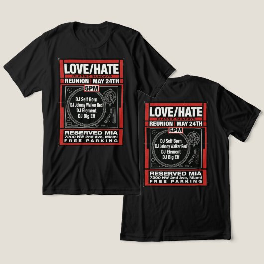 LOVE/HATE CLASSIC SUNDAYS Reunion Tee #2 トライブレンドＴシャツ (デザイン正面&裏面)