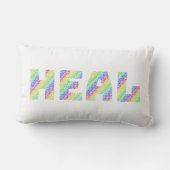 LOVE & HEAL: 両面に広がる虹の肯定スローケット ランバークッション (裏面)