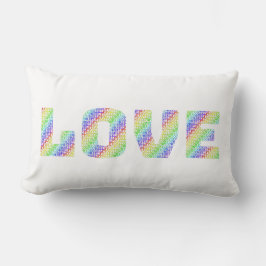 LOVE & HEAL: Dual-Sided Rainbow Affirmation Throw  ランバークッション