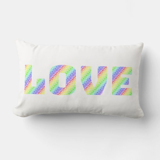 LOVE & HEAL: Dual-Sided Rainbow Affirmation Throw  ランバークッション (正面)