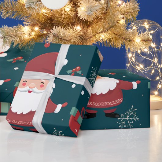 Love Heart Christmas Gnomie Festive Wrapping Paper ラッピングペーパー (クリスマス)