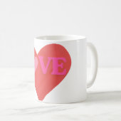 LOVE Heart Cute Typography  コーヒーマグカップ (正面右)