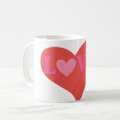  LOVE Heart Cute Typography  コーヒーマグカップ (正面左)