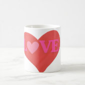  LOVE Heart Cute Typography  コーヒーマグカップ (中央)