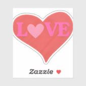  LOVE Heart Cute Typography  シール (シート)
