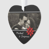 Love Heart Elegant Custom Photo オーナメント (正面)