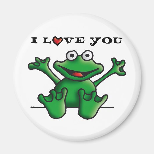 love heart frog マグネット (正面)