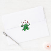 love heart frog ラウンドシール (封筒)