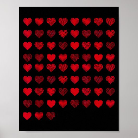 Love Heart Graphic 67 Hearts Pattern 67 Valentines ポスター (正面)