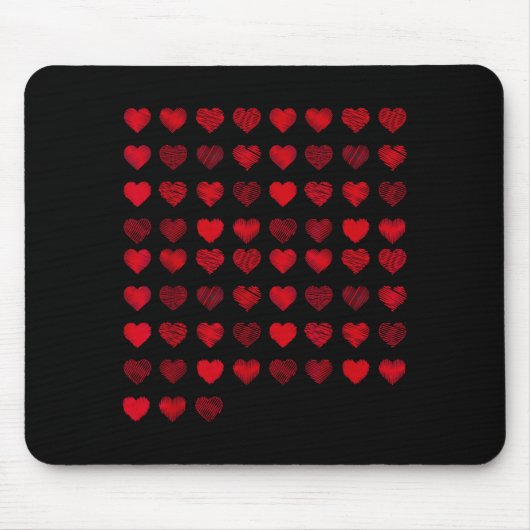 Love Heart Graphic 67 Hearts Pattern 67 Valentines マウスパッド (正面)