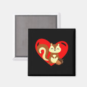 Love Heart Graphic Valentines Day Squirrel Boys K マグネット (正面/裏面)