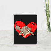 Love Heart Graphic Valentines Day Sugar Glider Bo  カード (正面)